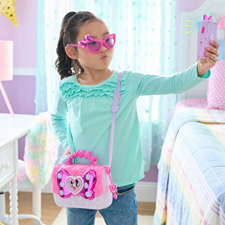 Sesli ve Işıklı Minnie Mouse Kurdele Çanta Seti