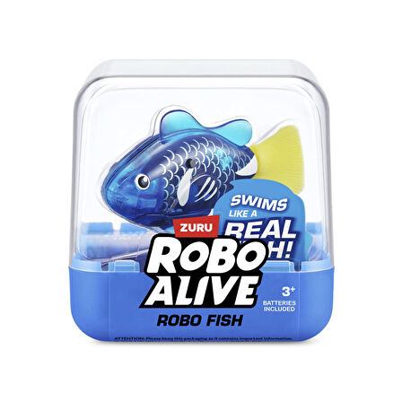 1.8 Metre Derine Dalan Suda Renk Değiştiren Yüzen Pilli Robo Alive Balık - 6.8 CM - 1 ADET - MAVİ