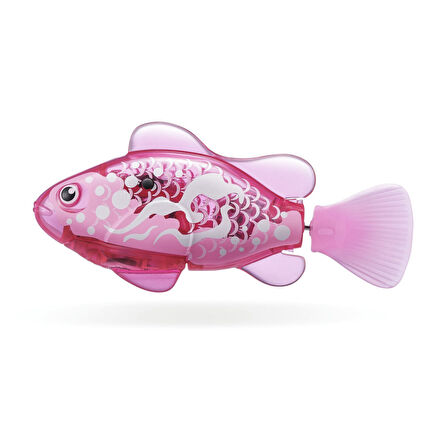 1.8 Metre Derine Dalan Suda Renk Değiştiren Yüzen Pilli Robo Alive Balık - 6.8 CM - 1 ADET - PEMBE