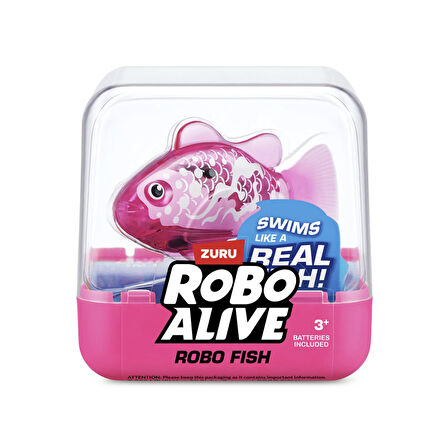 1.8 Metre Derine Dalan Suda Renk Değiştiren Yüzen Pilli Robo Alive Balık - 6.8 CM - 1 ADET - PEMBE