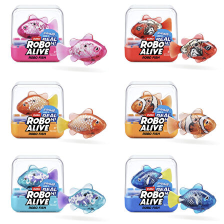 6 ADET Derine Dalan Suda Renk Değiştiren Yüzen Pilli Robo Alive Balıklar - 6.8 CM - 6 ADET TAM SET