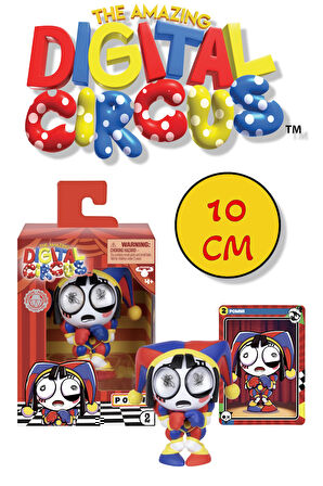 Amazing Digital Circus Pomni Vinyl Figür + Koleksiyon Kartı Titreşimli Jittery Eyes Özellikli -10 CM