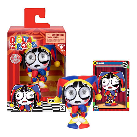 Amazing Digital Circus Pomni Vinyl Figür + Koleksiyon Kartı Titreşimli Jittery Eyes Özellikli -10 CM