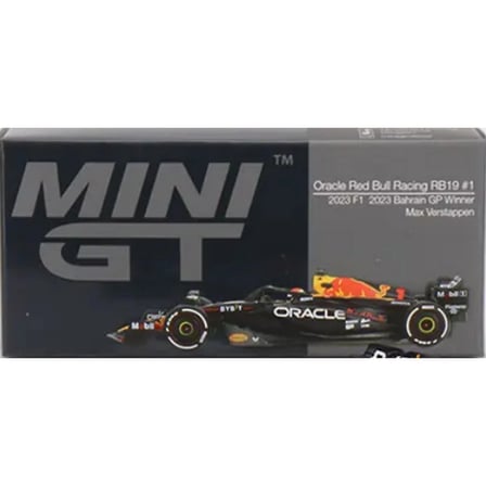 Mini GT 1/64 Oracle Red Bull RB19 #1 Max Verstappen 2023 Bahrain GP Winner Diecast Model
