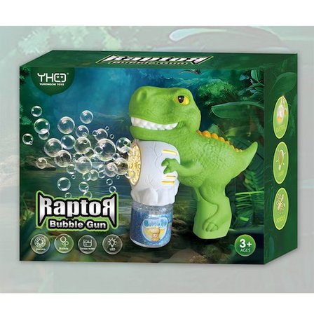 Dinozor Baloncuk Tabancası Elektrikli Köpük Makinesi Işıklı Otomatik Bubble Gun Oyuncak 20 cm