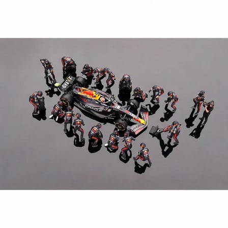 Mini GT 1/64 Oracle Red Bull RB19 #1 Max Verstappen Japonya GP Pit Crew Set Limited Edition