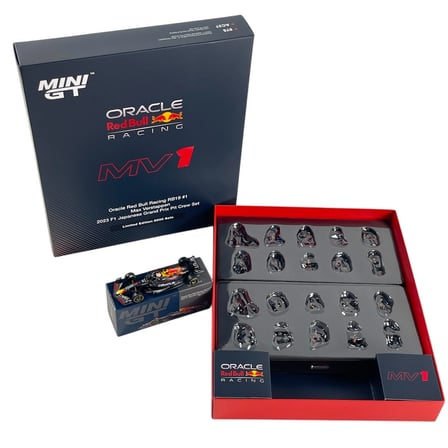 Mini GT 1/64 Oracle Red Bull RB19 #1 Max Verstappen Japonya GP Pit Crew Set Limited Edition