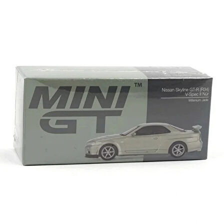 Mini GT 1/64 Nissan Skyline GT-R (R34) V-Spec II Nür Millenium Jade