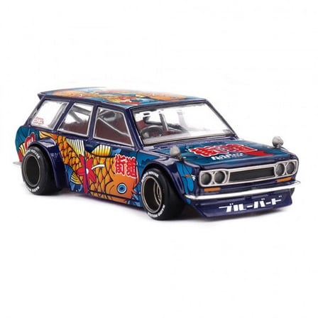 Mini GT x Kaido House Datsun KAIDO 510 Wagon Koi Wagon V1 KHMG248 1:64 Model Araba Yaklaşık 7 cm