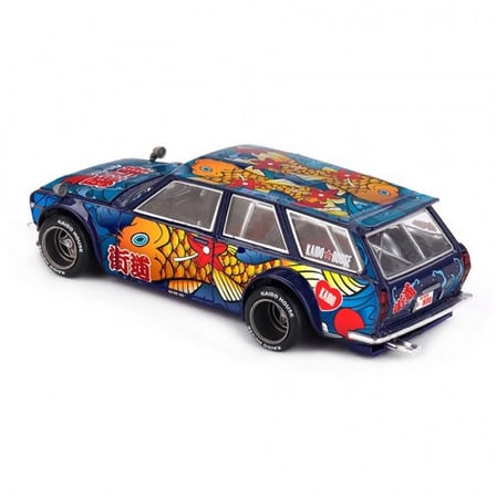 Mini GT x Kaido House Datsun KAIDO 510 Wagon Koi Wagon V1 KHMG248 1:64 Model Araba Yaklaşık 7 cm