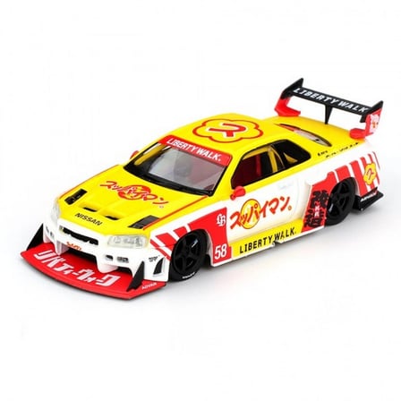 Mini GT Nissan Skyline LB-ER34 1/64 Super Silhouette Suppaiman Okinawa Model Araba 7,2 cm