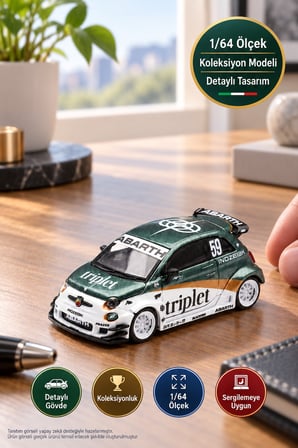 Mini GT 1/64 Abarth 595 LB-WORKS TY Edition Diecast Koleksiyon Model Araba 5,7 cm
