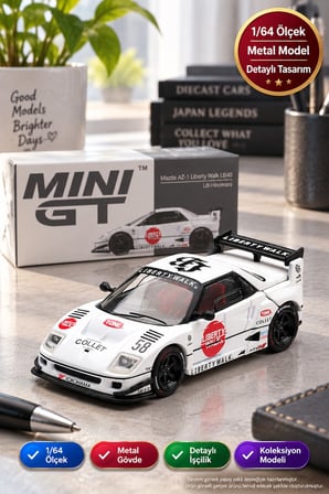 Mini GT 1/64 Mazda AZ-1 Liberty Walk LB40 LB-Hinomaru Beyaz Metal Diecast Koleksiyon Araba 5,2 cm