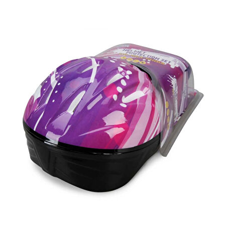 Bisiklet Kaykay Paten ScoAoter için Koruyucu Kask Dizlik Dirseklik Set - Mor (52 - 56 CM Kafa Ölçüsü)