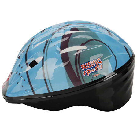 Bisiklet Kaykay Paten Scooter için Koruyucu Kask Dizlik Dirseklik Set - Mavi (52 -56 CM Kafa Ölçüsü)