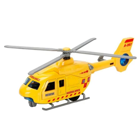 Sesli ve Işıklı Çek Bırak Die Cast Helikopter - 20 CM