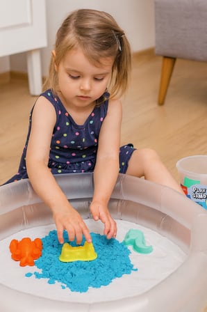 Crafy Mavi Oyun Kumu Seti 450 G Kalıplı Ev İçi Dökülmeyen Kinetik Kum Çocuk Aktivite Oyuncağı