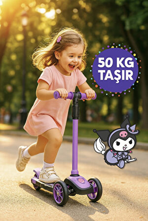 Kuromi Figürlü 3 Tekerlekli Çocuk Scooter - 50 KG TAŞIR