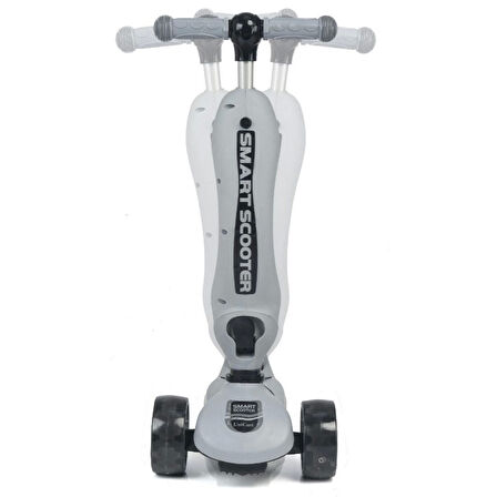 Smart Oturaklı 3 Tekerlekli Işıklı Scooter Bebe Gri