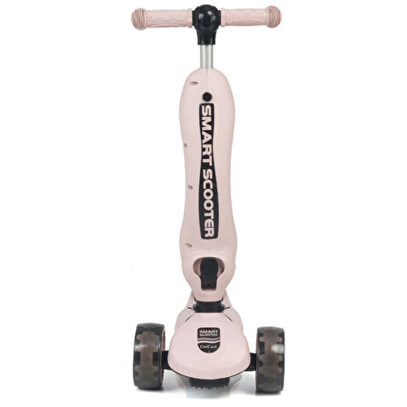 Smart Oturaklı 3 Tekerlekli Işıklı Scooter Bebe Somon