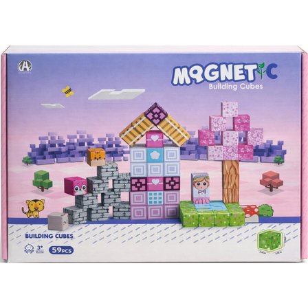 Magnetic Building Küpleri 59 Parça | Güçlü Mıknatıslı Manyetik Blok Küp Seti | STEM