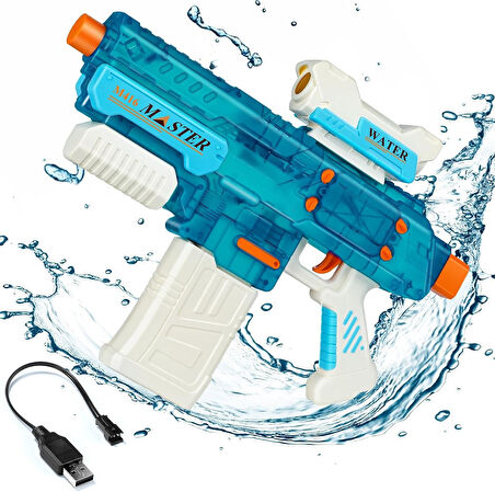 500 ML Şarjlı Elektrikli Su Tabancası – Uzun Menzil & USB Şarjlı & Vidalama Gerektirmez