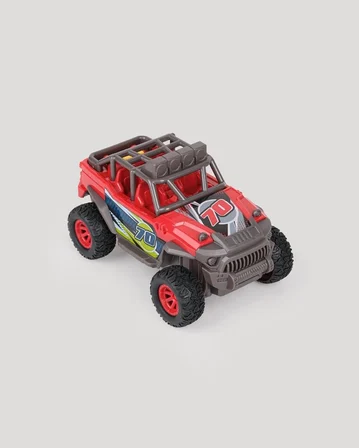 Sesli Işıklı Off Road Yarış Aracı Sürtme Sistemli Pilli Oyuncak Jeep 3 Yaş Üzeri Kırmızı 4x4 Arabası
