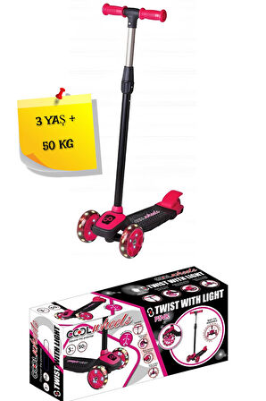 3 Tekerlekli Işıklı Scooter Pembe Renk - 3 Yaş +