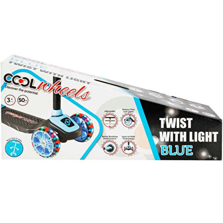 Twist 3 Tekerlekli Işıklı Scooter Mavi - 3 Yaş +
