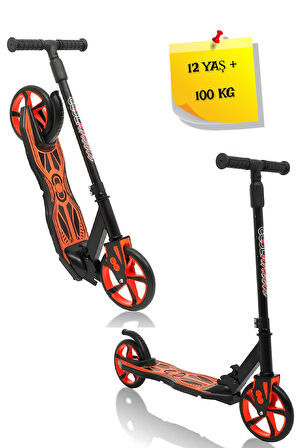 Katlanabilen 2 Tekerlekli Turuncu Renk Scooter - 12 Yaş +
