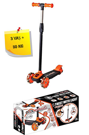 3 Tekerlekli Işıklı Scooter Turuncu Renk - 3 Yaş +