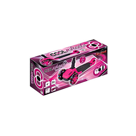 Katlanabilen 3 Tekerlekli Işıklı Pembe Renk Scooter - 4 Yaş +