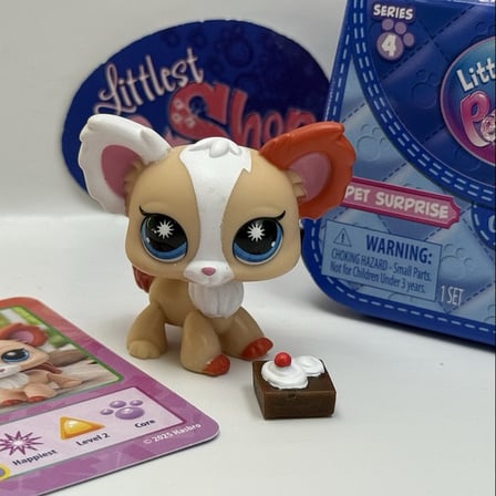 Littlest Pet Shop Seri 4 Tekli Figür Miniş Chihuahua Tan #228 LPS G7 Pet Surprise Koleksiyon