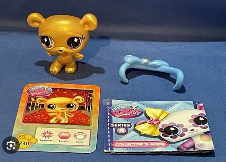 Littlest Pet Shop Seri 4 Tekli Figür Miniş Altın Panda #230 Koleksiyon Figür Oyuncak