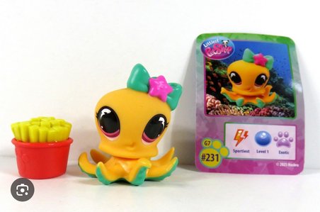 Littlest Pet Shop Seri 4 Tekli Figür Minişler Ahtapot #231 Figürü ve Aksesuarı