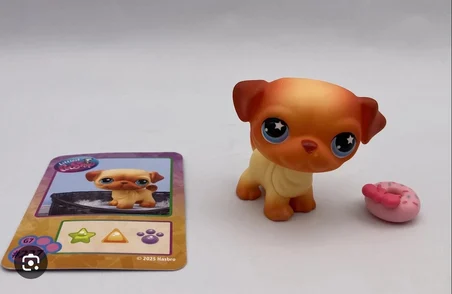 Littlest Pet Shop Seri 4 Tekli Figür Minişler Pet Pals #227 Pug Köpek Orijinal Koleksiyon Ürünü Özel