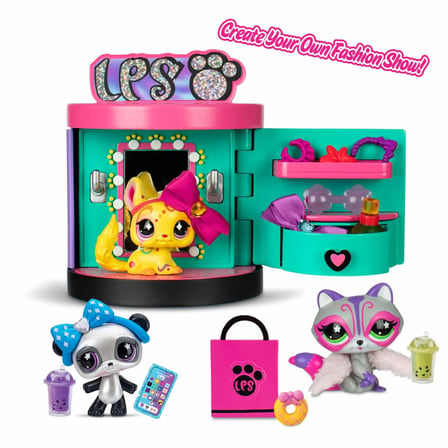 Littlest Pet Shop Spin & Style Boutique 4'ü 1 Arada 3 Figür 15+ Aksesuar Butik Oyun Seti Taşınabilir