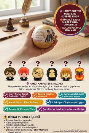 Harry Potter Mashems Sürpriz Figür Paketi Koleksiyonluk Sıkılabilir Oyuncak 1 Adet