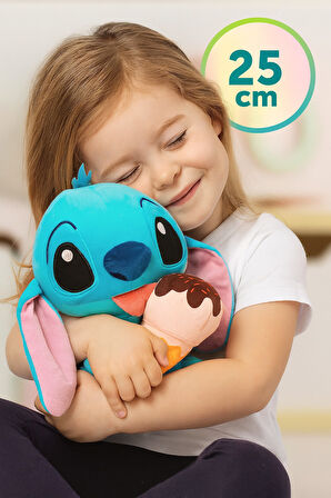 Disney Stitch Yumuşak Dondurma Yiyen Lisanslı Peluş 25 cm