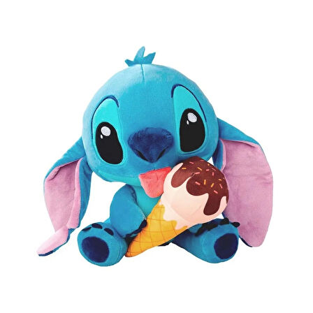 Disney Stitch Yumuşak Dondurma Yiyen Lisanslı Peluş 25 cm