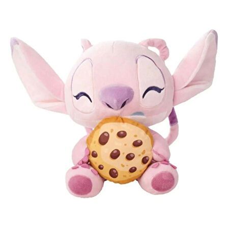 Disney Stitch Yumuşak Kurabiye Yiyen Angel Lisanslı Peluş 25 cm