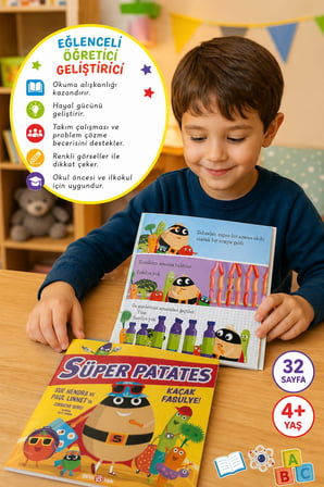 Süper Patates Kaçak Fasulye Çocuk Kitabı Beta Kids Hikaye 32 Sayfa 2026 Yeni Baskı Eğlenceli