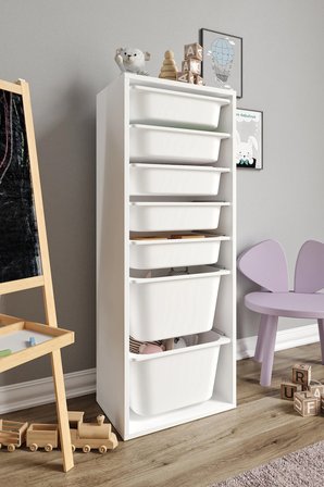 %100 MDF - XL Mono 7 Sepetli Oyuncak Dolabı