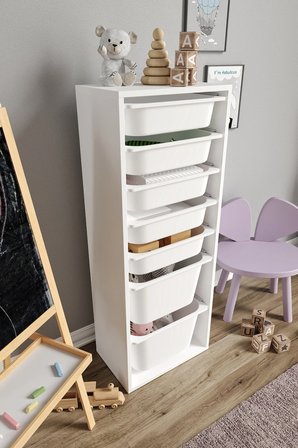 %100 MDF - XL Mono 7 Sepetli Oyuncak Dolabı