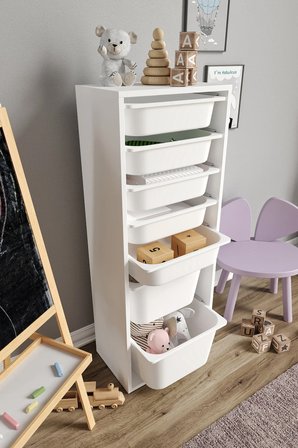 %100 MDF - XL Mono 7 Sepetli Oyuncak Dolabı