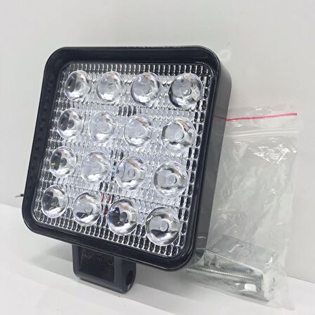 CMSOLAR Çalışma Sis Lambası Kare 16 Led 48 Watt