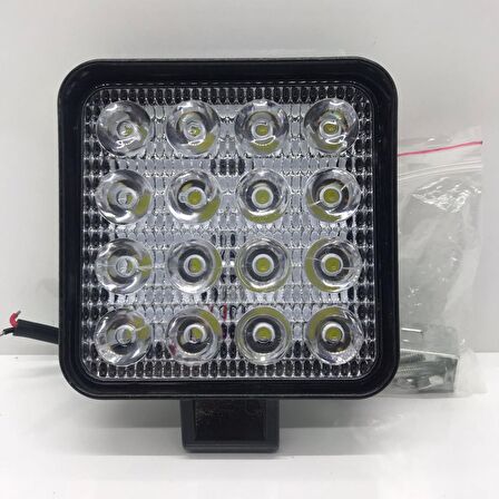 CMSOLAR Çalışma Sis Lambası Kare 16 Led 48 Watt