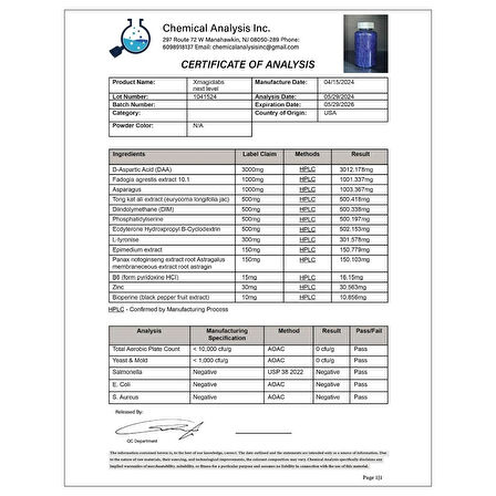 XMagiclabs NEXT LEVEL Testo Booster Daa Fadogia agrestis Tongkat Ali 240 Kapsül