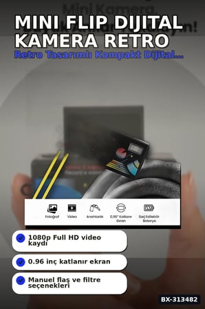 0.96 Inç Katlanır Ekranlı Mini Anahtarlık Kamerası 1080P Full Hd Video Kayıt Bx-313482
