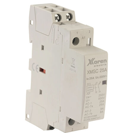 Xkoren 2P 220V AC 1NO 1NC 25A Modüler Kontaktör (Sessiz)